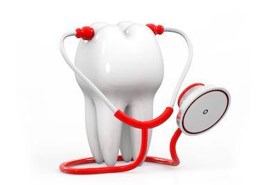 illustrated tooth wearing a stethoscope